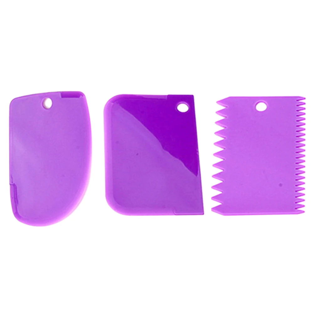 3Pcs/set Cake Cream Spatulas DIY Baking Mixing Scraper Fondant Pastrys Cutters Plastic Bowl Scraper Kitchen Tools
