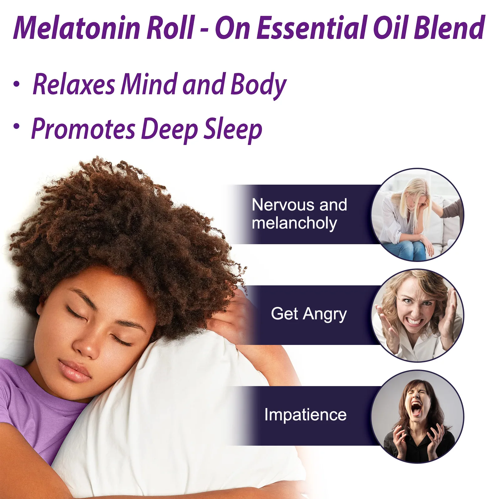 Calming Essential Oil Anti Anxiety Reduce Pressure Improve Sleep Quality Sooth Fatigue Stress Relief Ball Rolling Essential Oil