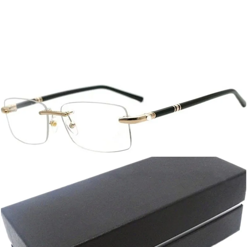 

Fashion Men 76Rimless Glasses Frame Rectangular 57-15-145 Metal Plank for Presciption