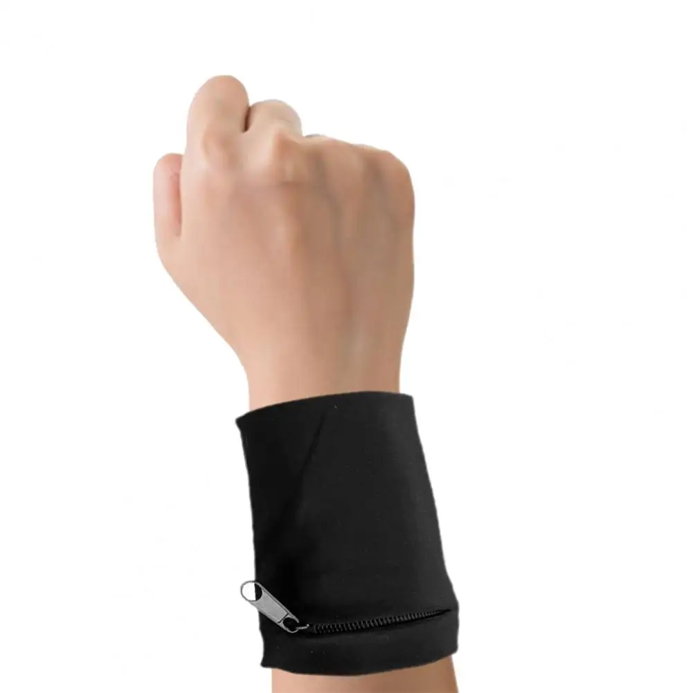 Man Wrist Wallet Pouch Zipper Running Bag Women hair band Gym Cycling Wrist Support Band Bag Coin Key Pocket Sweatbands