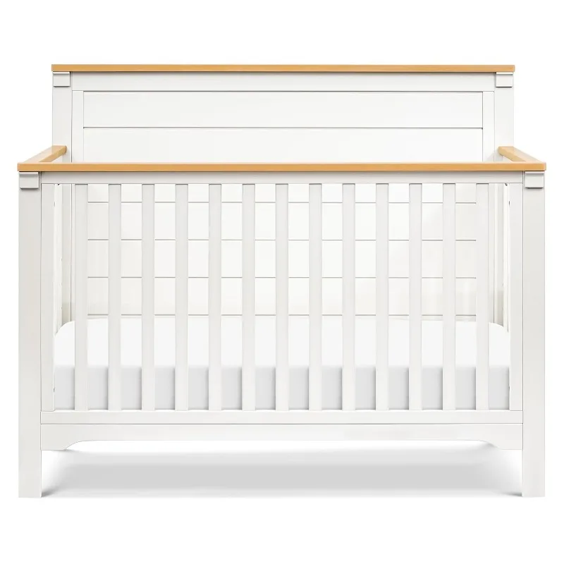 4-in-1 Convertible Crib in Light Sage and Honey, GREENGUARD Gold Certified 5