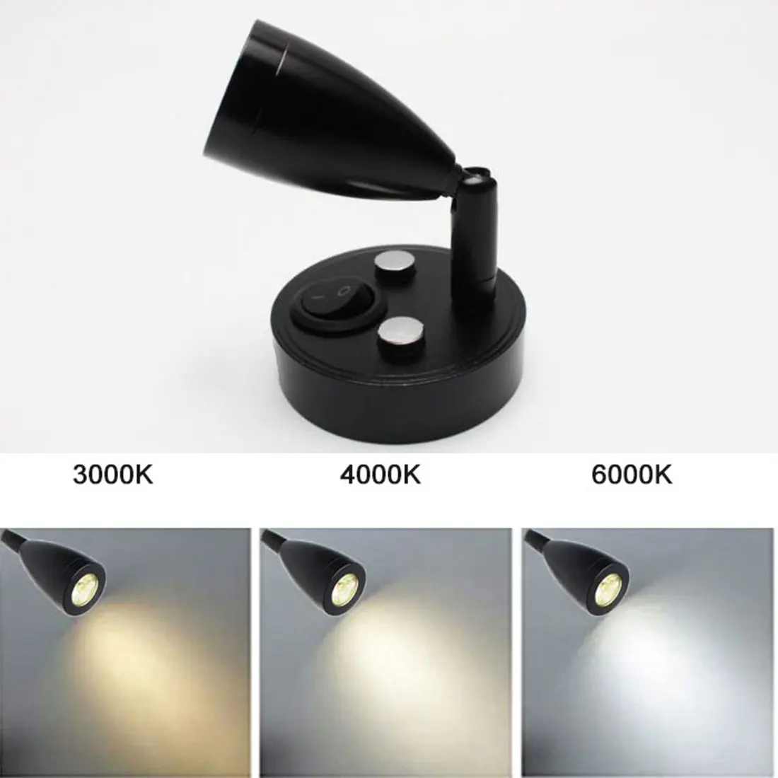 2pcs/pack 12V Reading Lamp RV Boat LED Bedside Lamp Camper Trailer Motorhome Interior Lighting,Adjustable Ceiling Spotlight