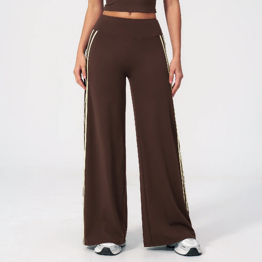 Yoga Pants High Waist Wide Leg Trousers Women Tummy Control Flared Pants Straight Workout Trousers Casual Fitness Bell-bottoms 5