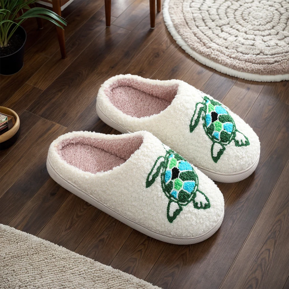 Women Slippers Cute Turtle Dachshund House Funny Ladies Casual Footwear Winter Indoor Shoes Fluffy Slippers for Home