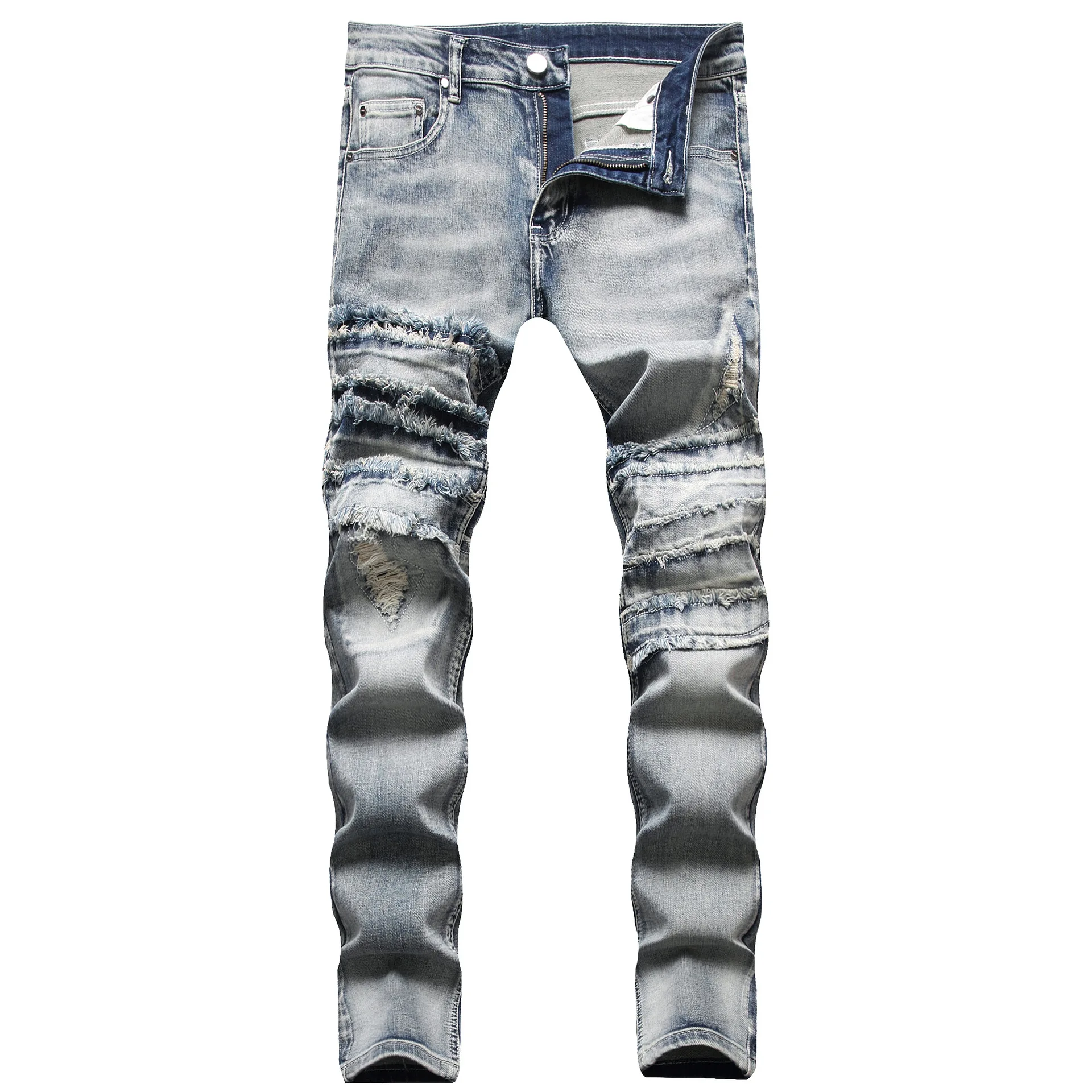 Mens Stacked Rippedjeans Stylish Jeans For Men High Quality Mens Designer  Jeans - Buy Mens Jeans,Men's Jeans With Pockets,Men's Jeans Wear Product on