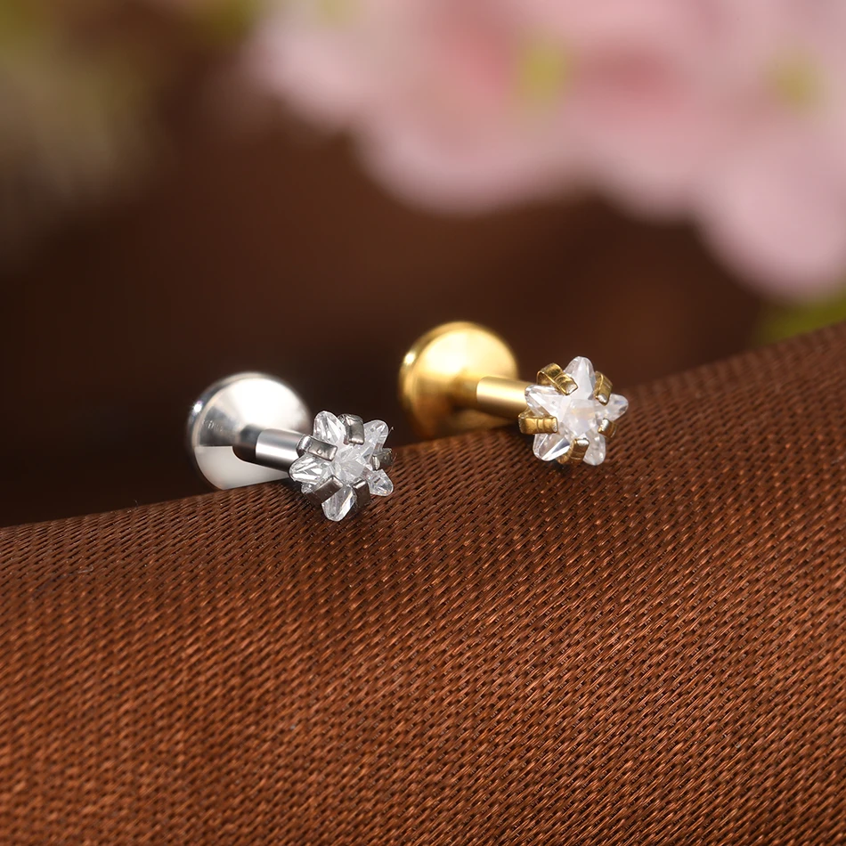 thumbnail image 2 of Tragus Piercing Jewelry 16g G23 Titanium Flat Back Stud Earrings 16g Hypoallergenic Cartilage Tragus Jewelry O 519621 2 of 14