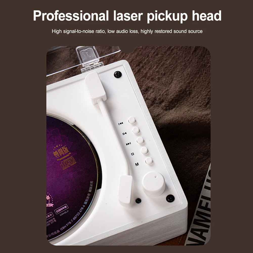 Vintage Gift Desktop CD Player Bluetooth Speaker Music Album Player Rechargeable Bluetooth Lossless Music with Remote