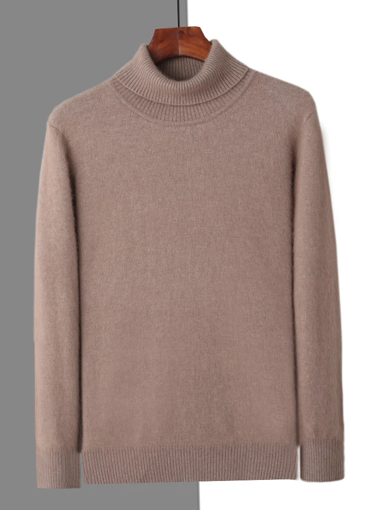 Men's Mink velvet Cashmere Sweater High Lapels Pullovers Knitted Winter Tops Long Sleeve Jumpers turtleneck sweater basic sweater jacquard sweater