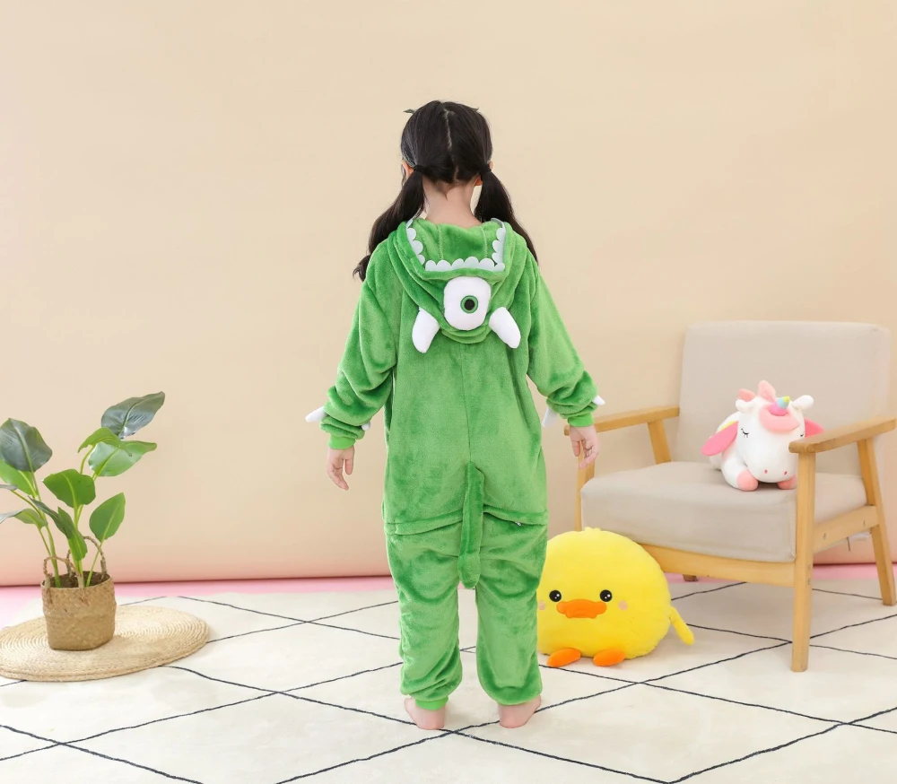 Mike and Sullivan Monster Kigurumi Jumpsuit For Children Kids Onesies Pajamas Cosplay Costume Clothing For Halloween Carnival