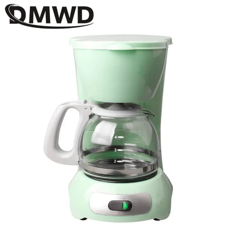 600ML Mini American Coffee Machine Automatic Drip Coffee Maker 4 Cups Maker with gladd jug for Home And Office 220V DMWD