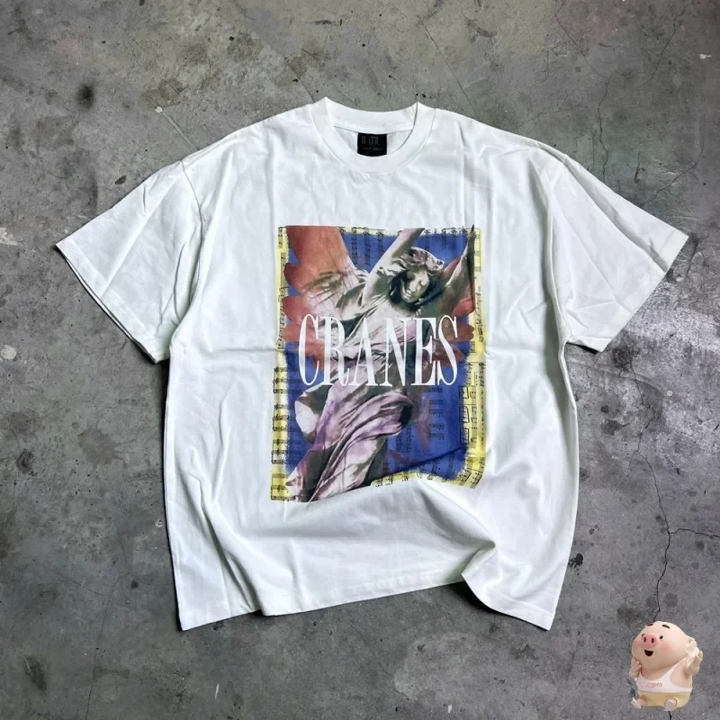 

Винтажная футболка для мужчин и женщин, уличная одежда с изображением журавлей, крыльев радости, альбома, туров, топ в масштабе 1:1