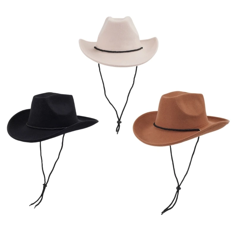 

Подростковая повседневная шляпа Fedoras, мужская ветрозащитная ковбойская шляпа в западном стиле для путешествий, кемпинга