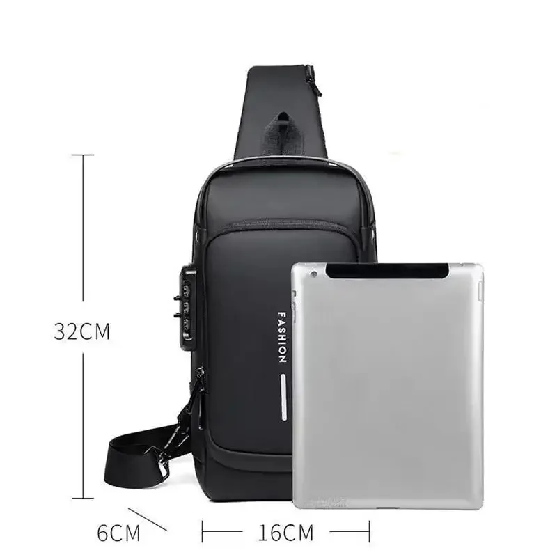 Password Lock Anti-Theft Men's Bag Men's Chest Bag Casual Sports Small Backpack Shoulder Crossbody Bag Motorcycle Bag 2025