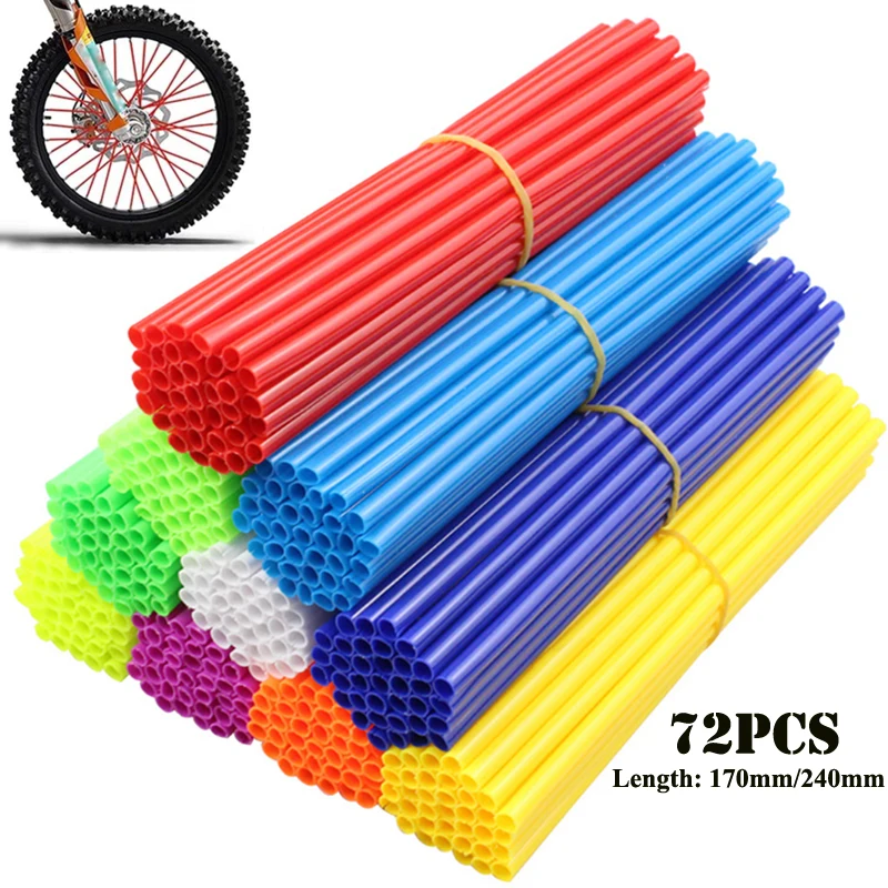 Motorcycle Wheel Spoke Wrap 72pcs bicycle spoke holster tire decorative rim protective cover For bicycles and motorcycles 17/24cm