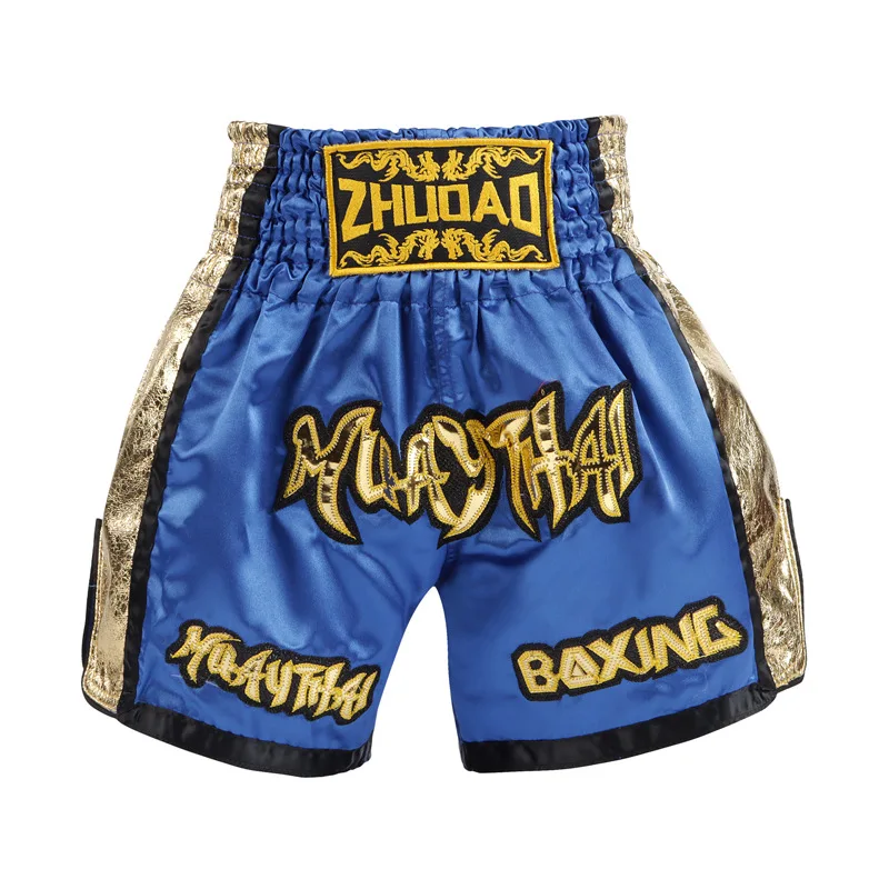 Training Combat Fighting Sanda Kick Bright Fabric Boxing Trunks Children'sColorful Muay Thai Pants  Adult Polyester Boxer Shorts