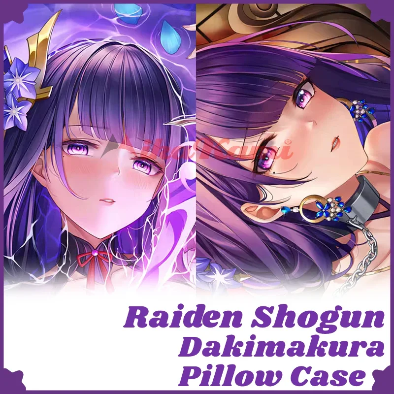 

Raiden Shogun Dakimakura Genshin искусственное покрытие для всего тела обнимающая Подушка Чехол Otaku домашнее постельное белье Декор