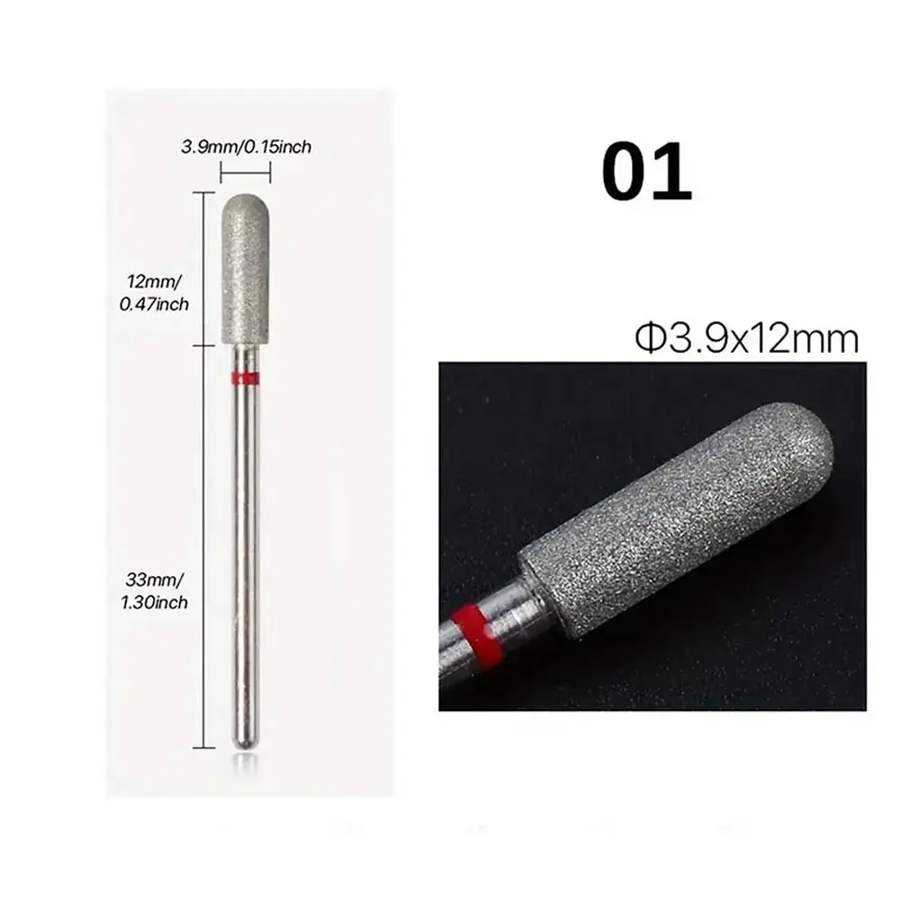 5 개/대 다이아몬드 네일 드릴 비트 밀링 커터 매니큐어 전기 로터리 버 큐티클 도구 액세서리