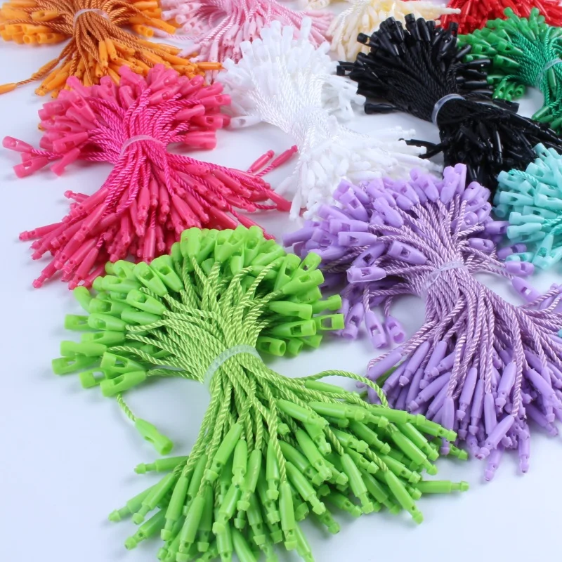 100PCS 의류 태그 로프 8cm 길이 코드 폴리 에스터 교수형 정제 의류 가방 태그 카드, DIY 의류 Lables 액세서리