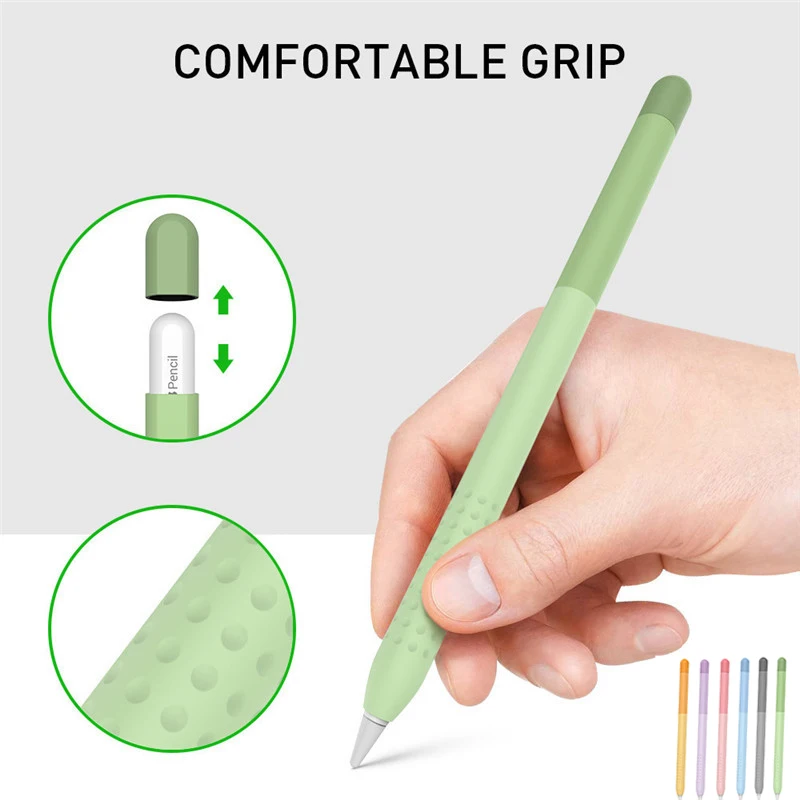 For Apple Pencil 2 Soft Silicone Case Gradient Color Non-slip Anti-fall iPad Pen 1 Protective Cover For iPad Pencil Accessories