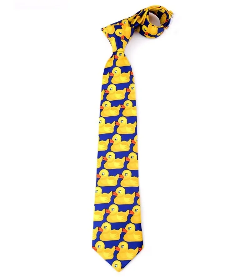 Funny Rubber Duck Tie Men's Fashion Casual Fancy Ducky Professional Necktie Fashion Wedding Cute Ducky Tie For Man 8cm