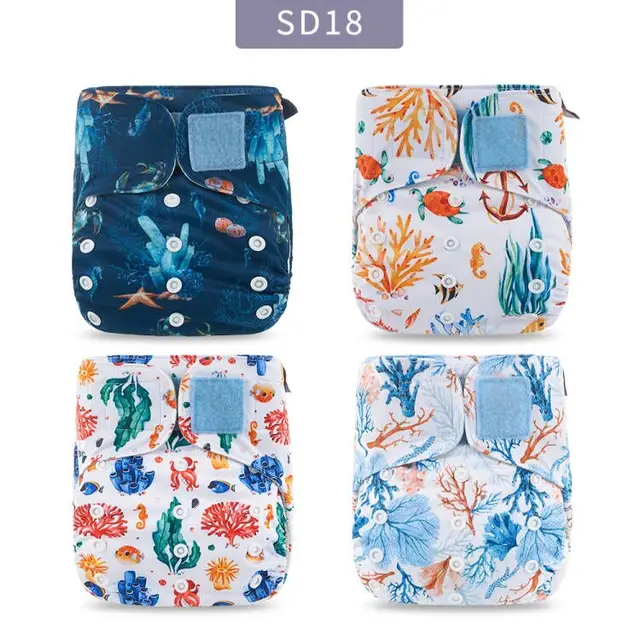 Elinfant Panties Baby Diapers Reusable Nappies 4 Pcs/Set New Fashion Style Mother Kids Waterproof  Pocket Diaper All In One Size SD18-only diaper