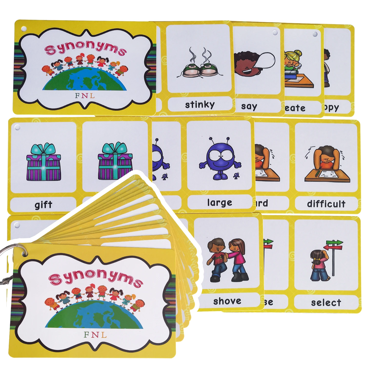 English Vocabulary Synonyms Flashcards 20 Groups Children Learning Toys