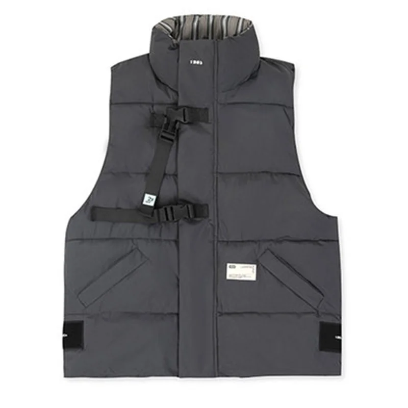 South Korea Dongdaemun Stand Collar Clip Female Autumn/Winter 2022 Loose 100 Matching Cotton Vest Senior Feeling Vest Top Tide X