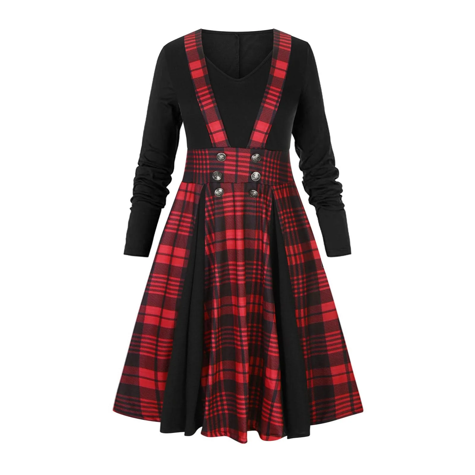 

Женское платье-пуловер с V-образным вырезом, длинным рукавом