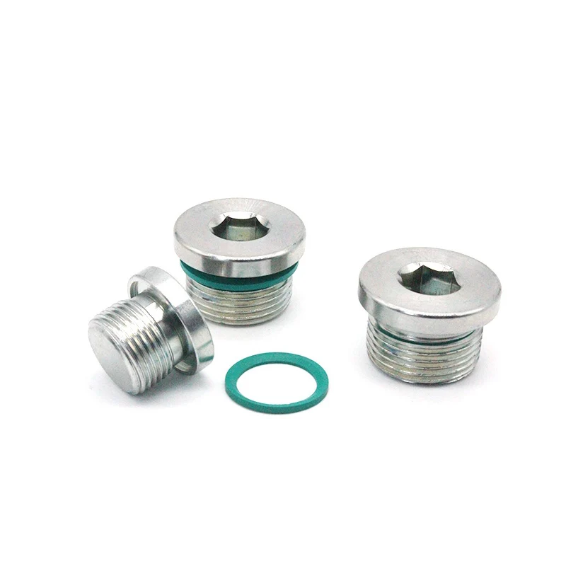 Pipe Plug M8 M10 M12 M14 M16 M18 M20 1/8" 1/4" 3/8" 1/2" 3/4" 1" BSP Metric Male Hex Socket Head ED End Cap FKM Sealing Ring Flange Plug P