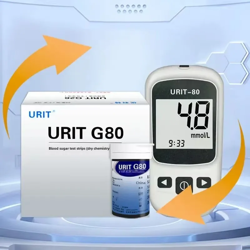 50 Blood Glucose Test Strips Urine G80 Blood Glucose Meter with 50 Collection Needles