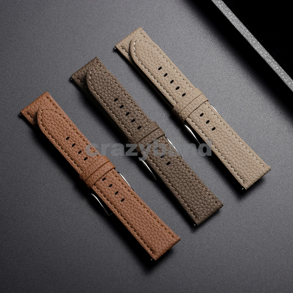 Lychee Pattern Leather Business Band