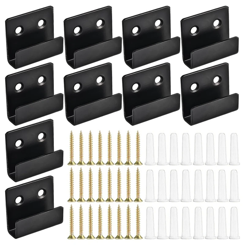 10 Pack Wall Mounted Mirror Clips Stainless Steel U Brackets With Screws Mirror Hanging Kit Heavy Duty Picture Hooks Durable