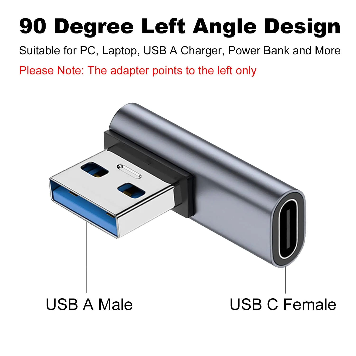 10Gbps TC right angle adapter TC 90 degreer support 8K@60Hz Video 100W fast charging  data  for USB-C laptops tablets and phones