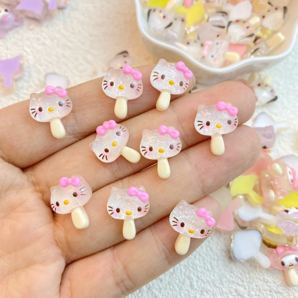 20Pcs New Cute Resin Mini Cartoon Animal Popsicle Series Flat Back Manicure Parts Embellishments For Hair Bows Accessories images - 6