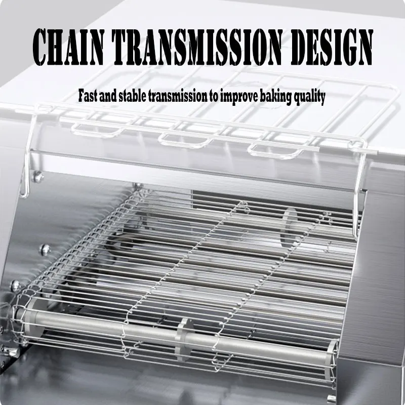 Automatic Double Piece Heating Chain Conveyor Toaster Commercial Hotel Breakfast Baking Sandwich Machine 3