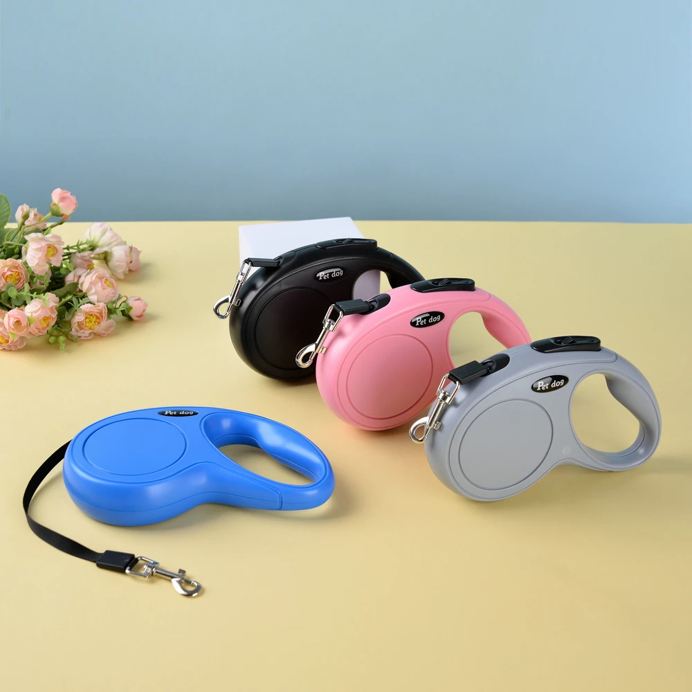 Guinzaglio Retrattile Per Cani 5 Metri - Rosa, Per Taglie Piccole E Medie