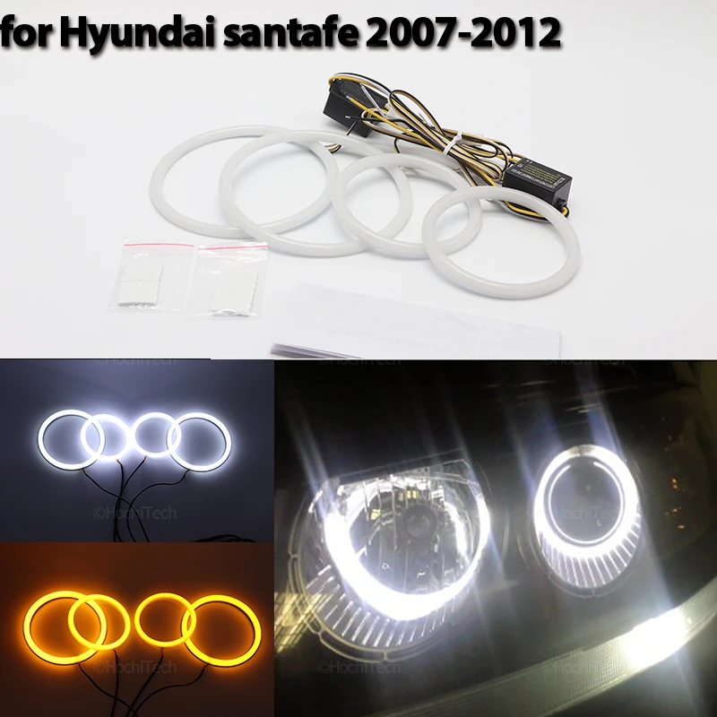 Halo Ring Angel Eyes Indicatori Di Direzione Switchback Cotton Led Bianco Giallo Per Hyundai Santa Fe Santafe 2007-2012 Accessori Per Auto