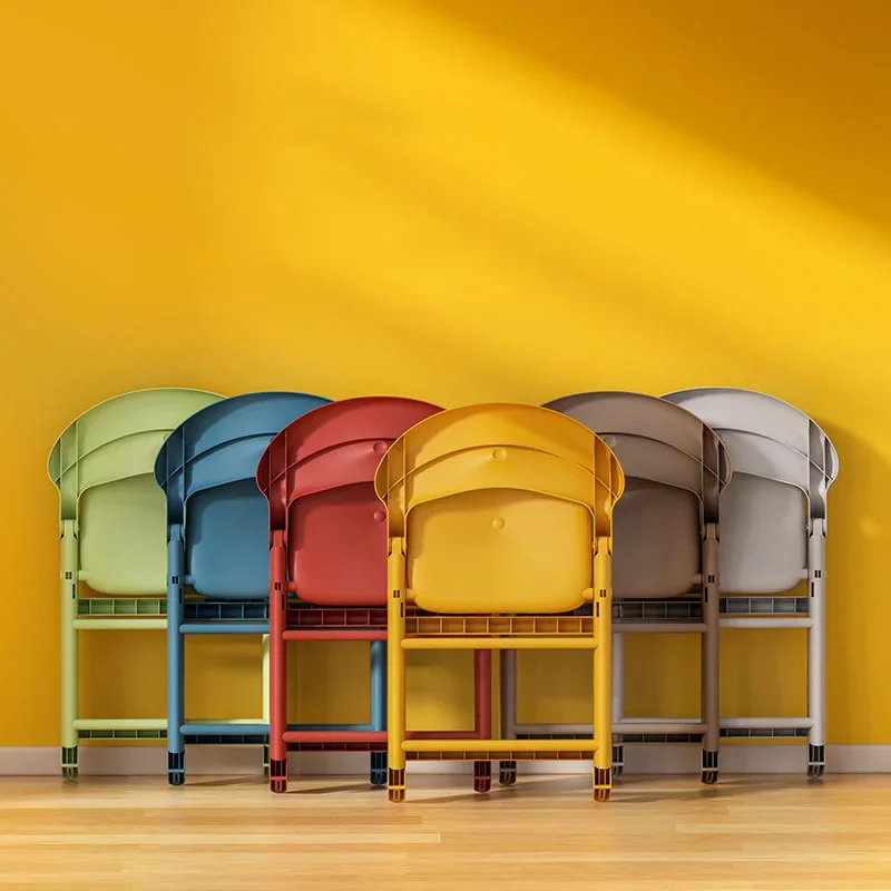 Backrest Chair Kindergarten Children's Entertainment Health and Safety Small Stool Non-slip Foot Pads Thickened Folding