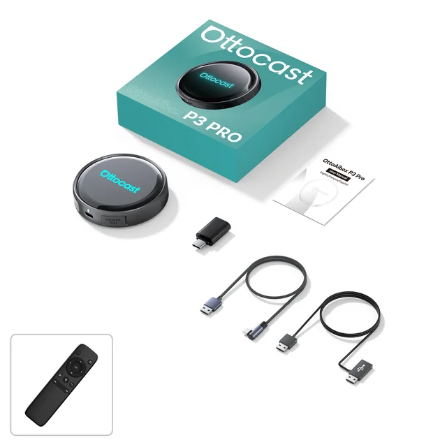 OTTOCAST P3 PRO AI Box Smart SM6225 Android Box Wireless CarPlay