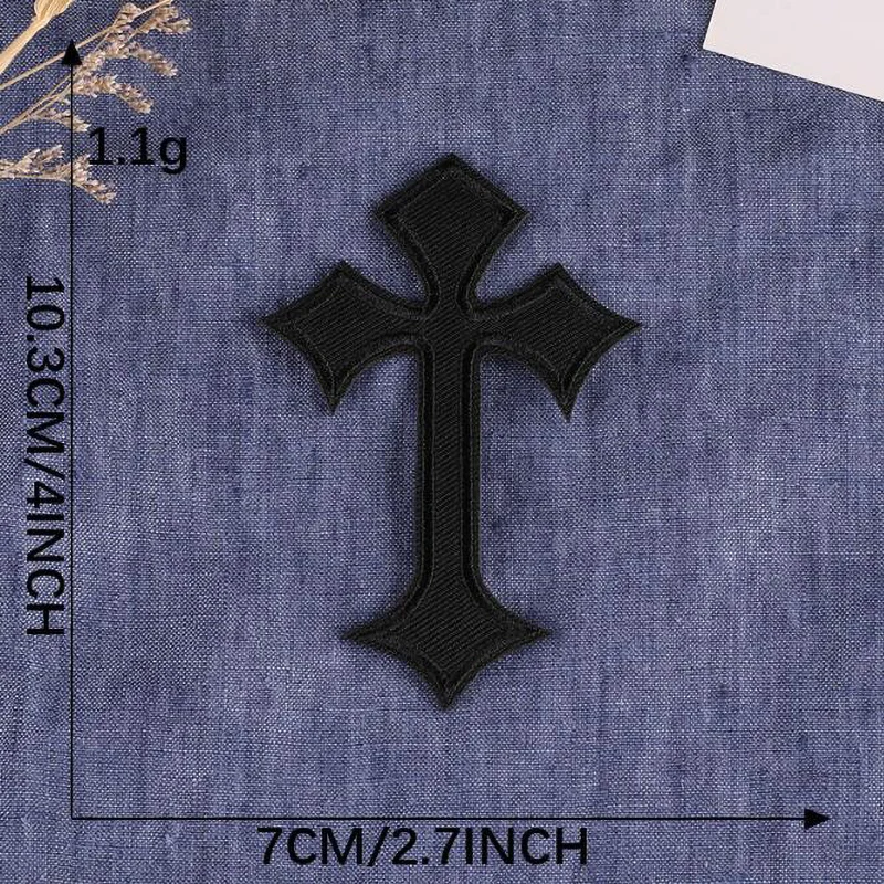 10-Piece Multi-Colored Cross Embroidery Patches for DIY Clothing Decoration