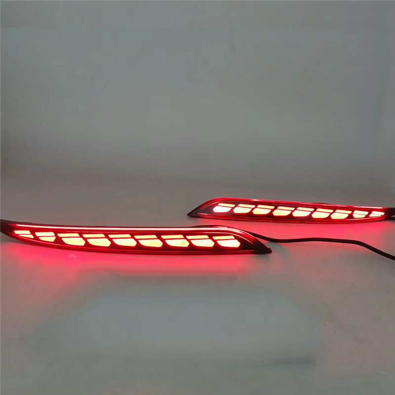 

1Pair Rear Bumper Fog Lamp Modification for Tesla Model 3 LED Brake TailIight Red shell Turn Signal Reflector