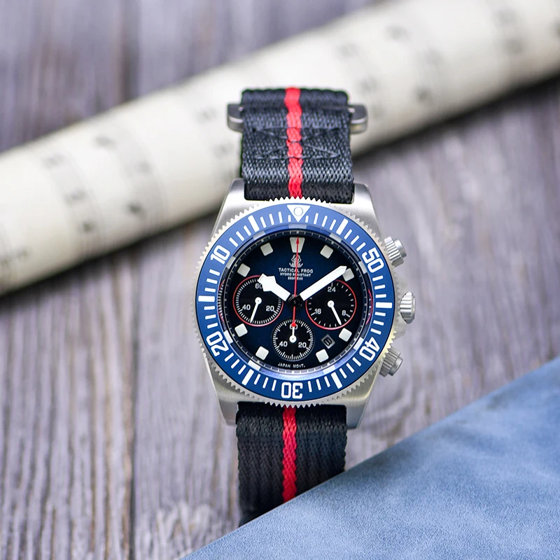 Tactical Frog FXD Titanium Diving Watch For Men Chronograph VS75B