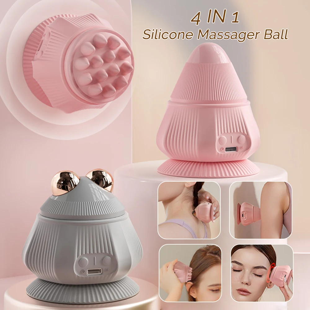 4 In 1 Fascia Massager Ball Adsorption Type Ball Massage Cone Fitness Muscle Lumbar Waist Back Shoulder And Neck Relaxation