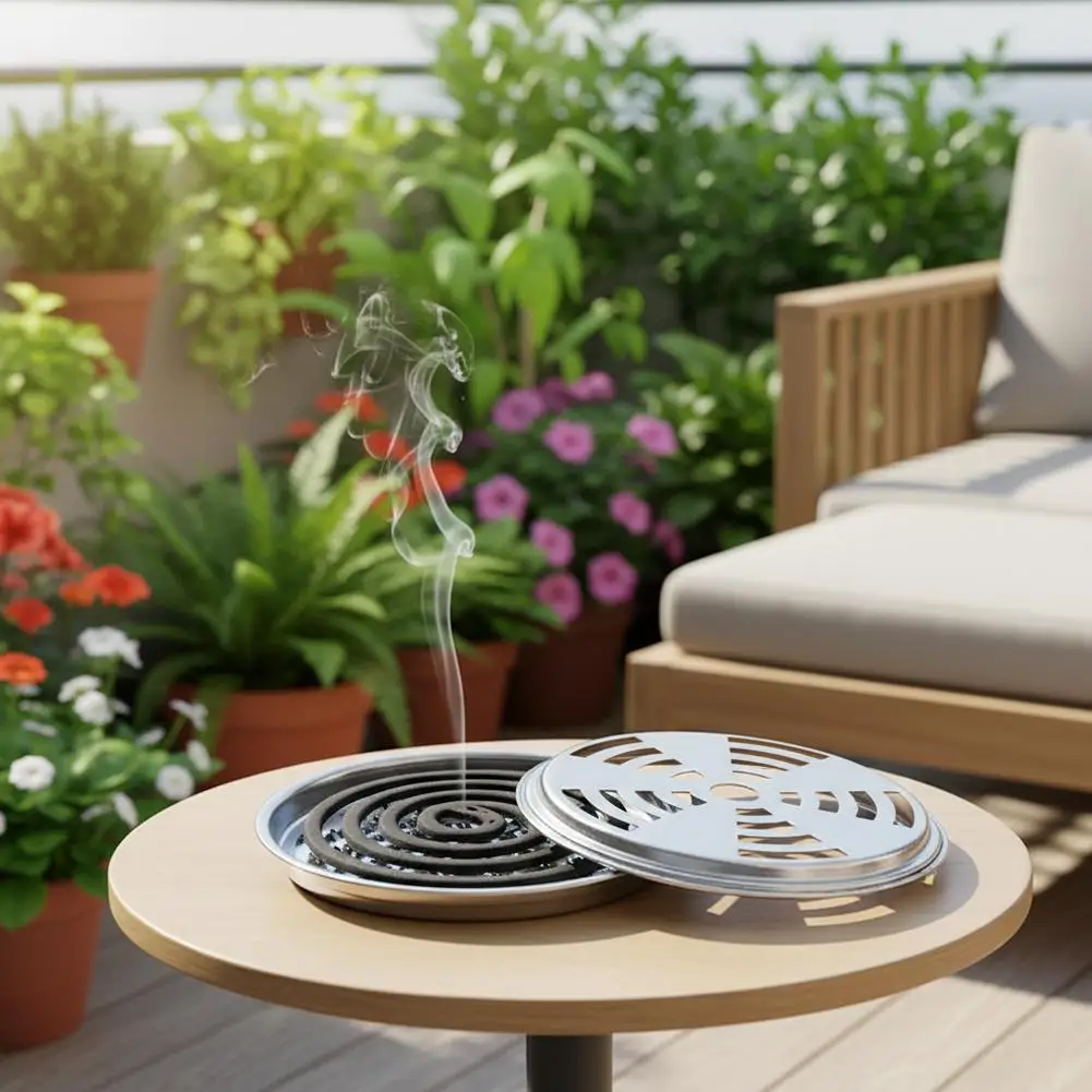 Sfe4867eb2084428fbe4aaff4e4a0bcb5v.jpg 1pcs Fireproof Mosquito Coil Box with Cover Outdoor Portable Mosquito Coils Tray Safe Aromatherapy Tray For Home Capming Q7G9 - Image 1