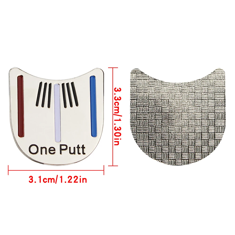 Magnetic Golf Ball Marker with Hat Clip - Birdie One Putt Eagle Tiger Design