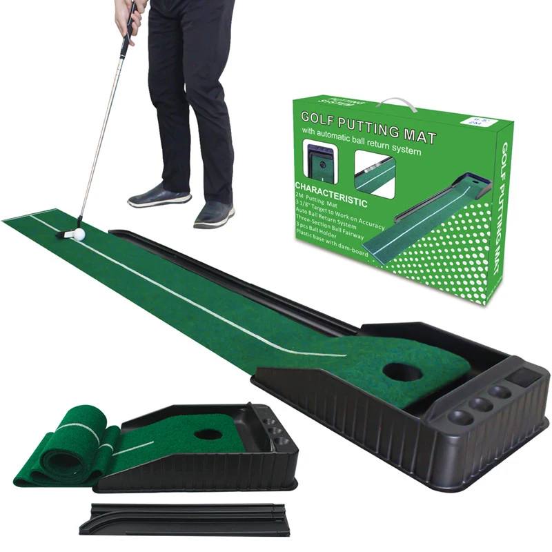 

Golf Putting Mat Green Golf Putting Trainer Golf Mat With Auto Ball Return Function For Home/Outdoor/Office Use