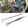 Practical Small Fan Rake Spatula 3 Tines for Sweep Leaves Cleaning Debris 1