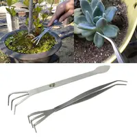 Practical Small Fan Rake Spatula 3 Tines for Sweep Leaves Cleaning Debris 1