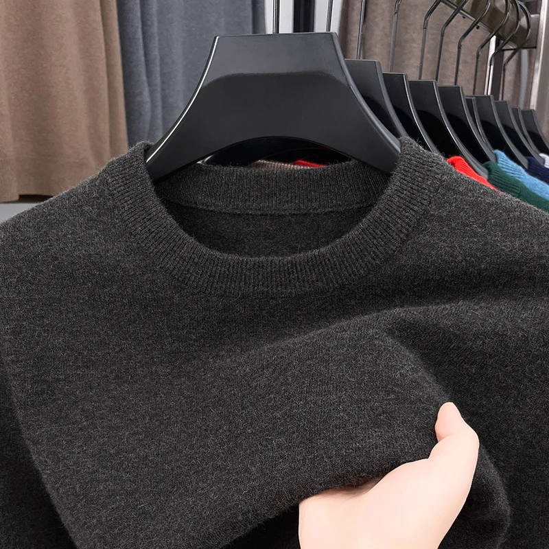 2025, neuer Herren-Freizeitpullover, Rundhalsausschnitt, lange Ärmel, Strickpullover, Rautenmuster, modisches, vielseitiges Oberteil – Detail 6