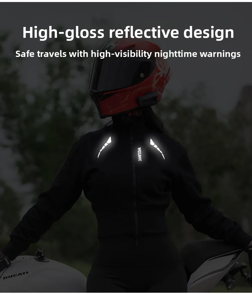 سترة دراجات نارية شتوية للنساء من WOSAWE مع وسائد حماية معتمدة من CE، ملابس ركوب الدراجات النارية غير الرسمية